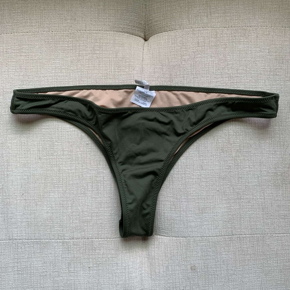 J.Crew Playa Nantucket Cheeky Bikini Bottom Olive Green